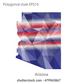 Arizona state map in geometric polygonal style.Abstract gems triangle,modern design background. Vector illustration EPS10