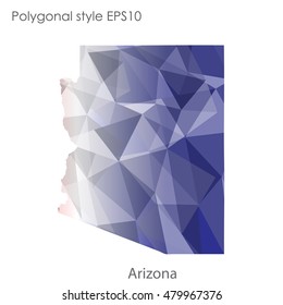 Arizona state map in geometric polygonal style.Abstract gems triangle,modern design background. Vector illustration EPS10