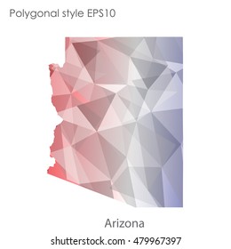 Arizona state map in geometric polygonal style.Abstract gems triangle,modern design background. Vector illustration EPS10
