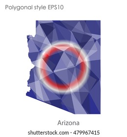 Arizona state map in geometric polygonal style.Abstract gems triangle,modern design background. Vector illustration EPS10