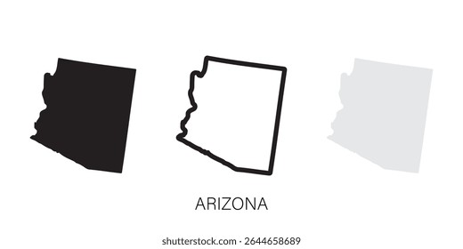 Arizona state map icon set