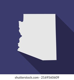 Mapa del estado de Arizona con una larga sombra