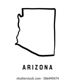 Arizona state map outline - smooth simplified US state shape map vector.
