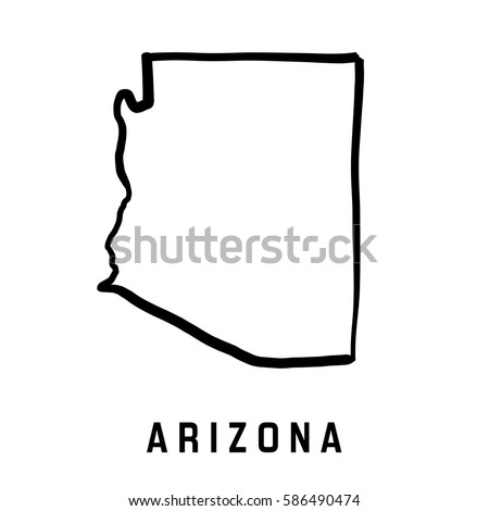 Arizona state map outline - smooth simplified US state shape map vector.