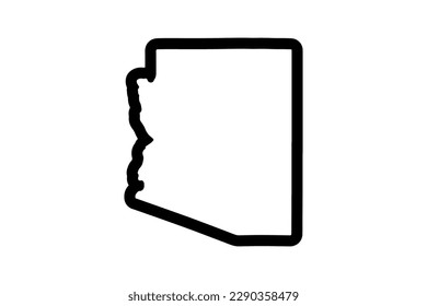 Arizona state map. US state map. Arizona outline symbol. Vector illustration
