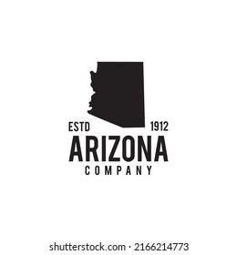 Arizona State Outline Map Vector Logo Design