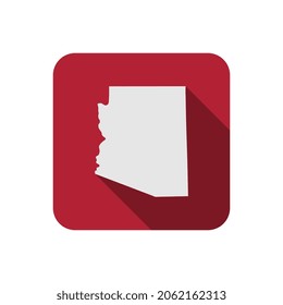 Arizona state red square map with long shadow
