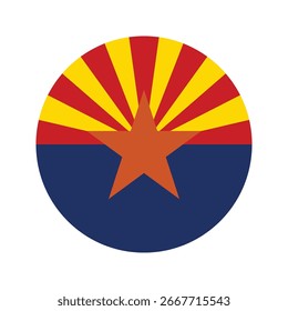 Botón de bandera de círculo redondo del estado de Arizona