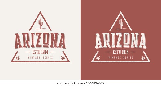 Arizona state textured vintage vector t-shirt and apparel design, typography, print, logo, poster. Global swatches.
