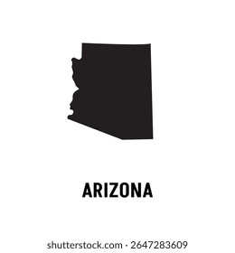 Estado do Arizona dos EUA. Território e bandeira do Arizona. Território dos Estados Unidos sobre fundo branco. Estados separados. Ilustração vetorial
