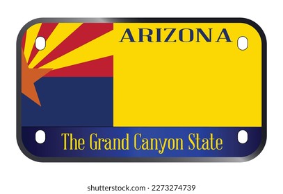 Arizona State USA motorcycle licence license plate over a white background