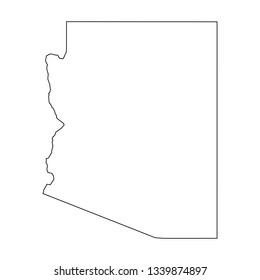 Arizona, state of USA - solid black outline map of country area. Simple flat vector illustration.
