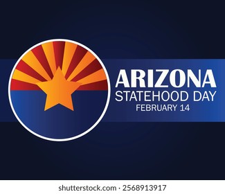 Arizona Statehood Day, February 14.Banner, card, poster, Background Design. Vector Illustration.