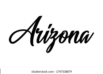 Arizona, text design. Vector calligraphy. Typography poster. Usable as background