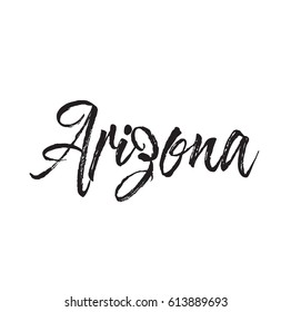 arizona, text design. Vector calligraphy. Typography poster. Usable as background.