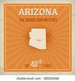 Arizona travel vintage grunge poster, vector illustration