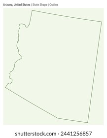 Arizona, United States. Simple vector map. State shape. Outline style. Border of Arizona. Vector illustration.