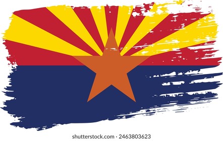 Arizona US-Flagge, breiter Pinselstrich auf transparentem Hintergrund, Vektorgrafik.