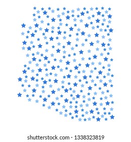 Arizona, U.S. state map background with blue stars of different sizes vector illustration eps
