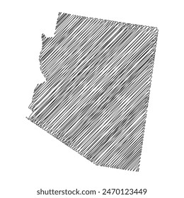 Arizona US state thread map line vector illustration