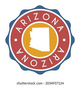 Señal del vector de sellos del mapa de indicadores de Arizona, Estados Unidos. Etiqueta de icono de diseño de marca de país de símbolo nacional. 