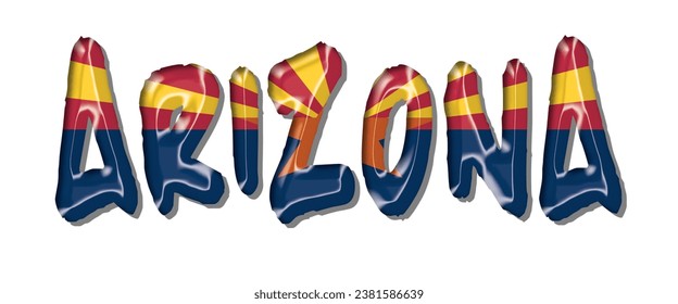 ARIZONA USA flag text font, 3D ARIZONA USA flag colorful background, ARIZONA USA flag vector illustration