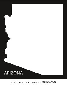 Arizona USA Map black inverted silhouette