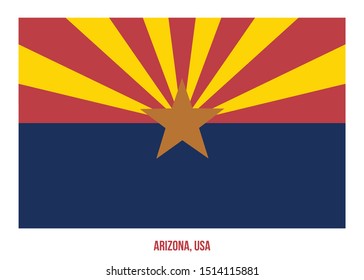 Arizona (USA State) Flag Vector Illustration on White Background. Flag of the United States of America.
