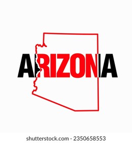 Arizona USA state map typography vector illustration.