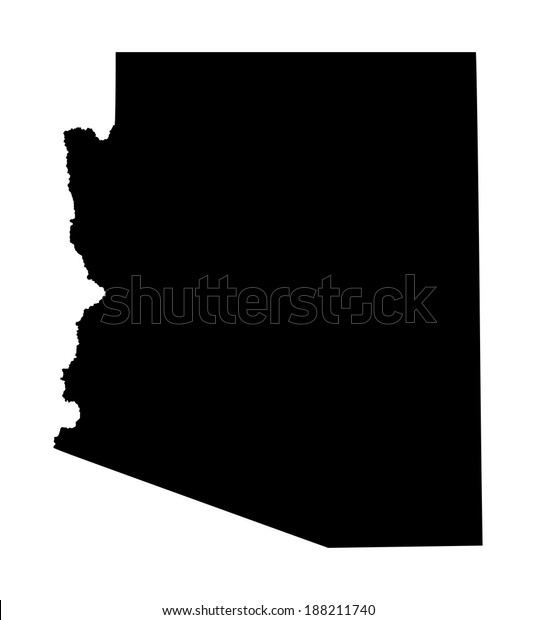 Arizona Vector Map Silhouette Isolated On Stock Vector (Royalty Free ...