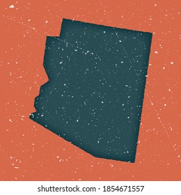 Arizona vintage map. Grunge map of the US state with distressed texture. Arizona poster. Vector illustration.