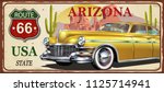 Arizona vintage metal sign, vector illustration.