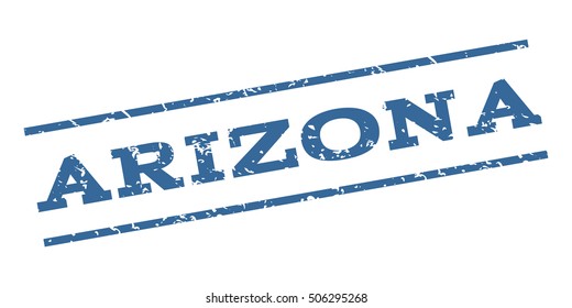 Arizona watermark stamp. Text Caption between parallel lines with grunge design style. Rubber seal stamp with dirty texture. Vector cobalt blue color ink imprint on a white background.