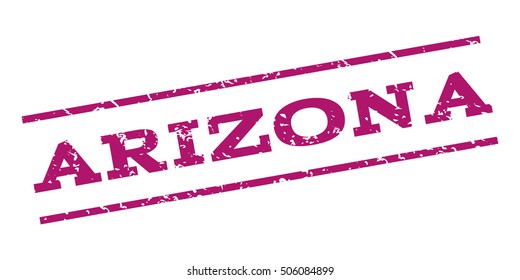 Arizona watermark stamp. Text Tag between parallel lines with grunge design style. Rubber seal stamp with dirty texture. Vector purple color ink imprint on a white background.