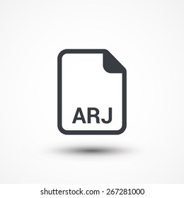 ARJ archive file extension icon vector.