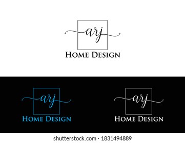 ARJ Home Design Logo or Icon Design Vector Image Template