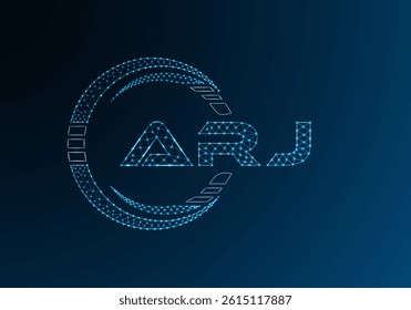 ARJ low poly letter logo vector design. ARJ lower poly logo design. 