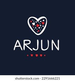 (Arjun) Nombre de caligrafía, Ilustración vectorial.