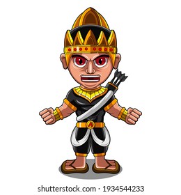 Arjuna archer chibi mascot logo