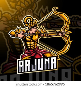 Arjuna archer esport mascot logo design