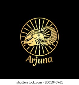 Arjuna Puppet Head With Gold Color