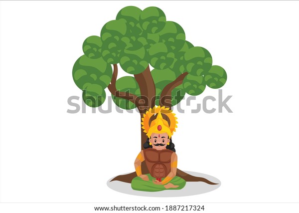 Arjuna Sitting Under Tree Vector Graphic Stock Vector (Royalty Free ...