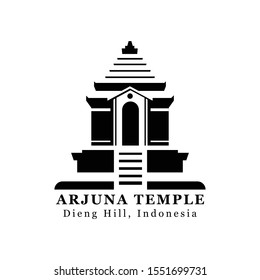 Arjuna Temple in Dieng Hill, Indonesia Vector Illustration