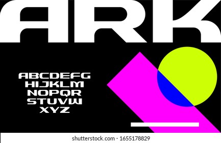 ARK BOLD MODERN FUTURISTIC TYPESET DISPLAY FONT VECTOR