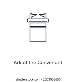 Ark of the Convenant concept line icon. Linear Ark of the Convenant concept outline symbol design. This simple element illustration can be used for web and mobile UI/UX.