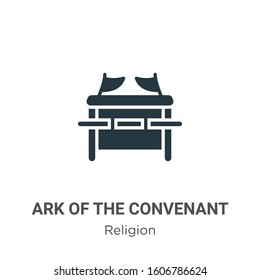 Ark of the convenant glyph icon vector on white background. Flat vector ark of the convenant icon symbol sign from modern religion collection for mobile concept and web apps design.