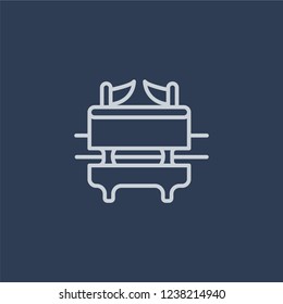 Ark of the Convenant icon. Trendy flat vector line Ark of the Convenant icon on dark blue background from Religion  collection. 