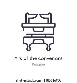 ark of the convenant outline icon. isolated line vector illustration from religion collection. editable thin stroke ark of the convenant icon on white background