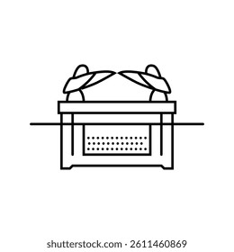 ark of the covenant line icon vector. ark of the covenant sign. isolated contour symbol black illustration