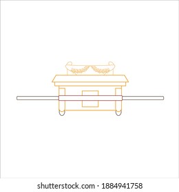 Ark of the Covenant, Relic of Christianity, illustration for web and mobile design.